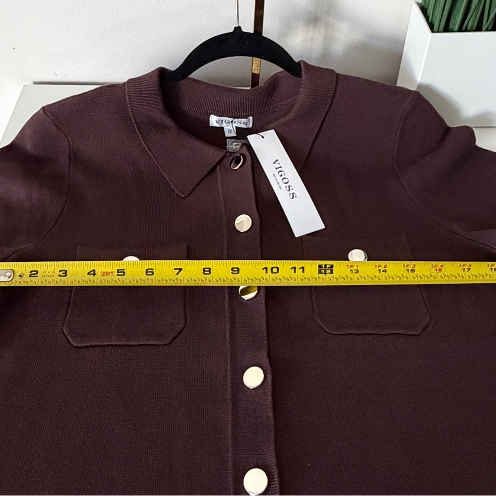 Vigoss Chocolate Button-Up Cardigan - Picture 9 of 10